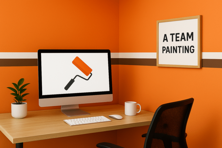 Orange minimalist office